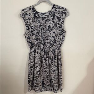 Soprano Black and White Abstract Print Mini Dress